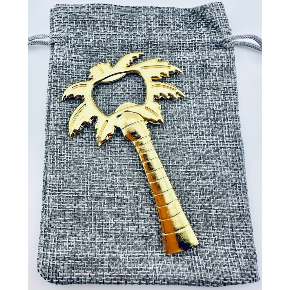 Brass Palm Tree Handheld Bottle Opener Tropical Barware